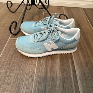 New Balance Sky Blue and White Sneakers